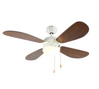 Ceiling fan Classic White / Walnut with Light