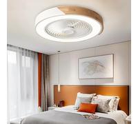 Ceiling Fan Light with Remote Control, Dimmable with 6 Speeds, Mute Operation, Smart Invisible Design for Bedroom and Restaurant