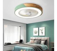 Ceiling Fan Light with Remote Control, Dimmable with 6 Speeds, Mute Operation, Smart Invisible Design for Bedroom and Restaurant