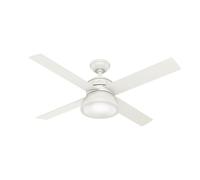 HUNTER FAN Loki, 132 cm, Indoor Ceiling Fan with Light and Handheld Remote, Fresh White Finish, 4 Reversible Blades in Fresh White and Bleached Oak, Ideal for Summer or Winter, Model 50423