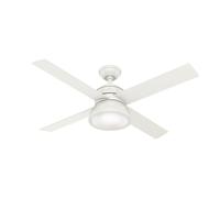 HUNTER FAN Loki, 132 cm, Indoor Ceiling Fan with Light and Handheld Remote, Fresh White Finish, 4 Reversible Blades in Fresh White and Bleached Oak, Ideal for Summer or Winter, Model 50423