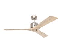 CasaFan Macau ceiling fan, chrome, light natural wood