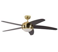 Ceiling Fan Melton Brass 52 inch with Light and Remote Control Blades Brown / Wanaque