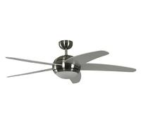 Ceiling Fan Melton Nickel / White with Light and Remote