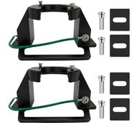 Ceiling Fan Mounting Bracket, 2PCS Cast Aluminum Sloped Cathedral Ceiling Canopy Bracket for Indoor/Outdoor Ceiling Fan Installation Use with Ground Wire & Mounting Hardware (Black)