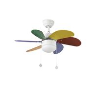 FARO BARCELONA Palao S ceiling fan with light, multicolour