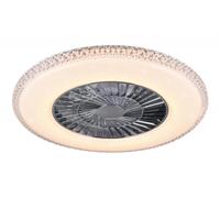 Ceiling Fan Silver Harstad LED Chrome White Star Effect 600mm Trio R62412106