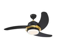 Ceiling fan Simone Black with LED and pull cords