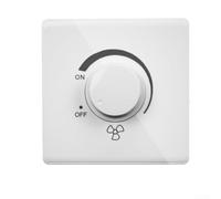 Ceiling Fan Switch 86 Type Variable Knob for Electric Fans - Safe PC Material Wall Control 10A 86x86mm