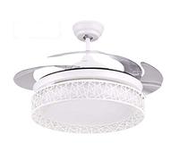 Ceiling Fan with Lamp Bedroom Minimalist Fan Chandeliers Stealth Fan Light Led 42 Inch 36 W White Light Remote Control Illumination Lamps and Lanterns Diameter 108Cm