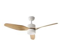 Beliani Ceiling Fan With Light Anderson With Remote Light Brown, White