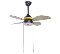 Ceiling Fan with Light Black and Yellow DOLORES