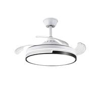 Ceiling Fan with Lights and Remote, 42 Inch Retractable Fan Blade, Suspension Rod Type - 6 Speed Frequency Conversion, Smart LED Fan Light for Bedroom and Living Room (42inch Suspension Rod Type