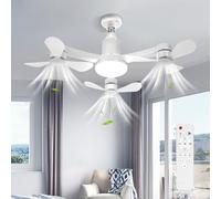 Ceiling Fan with Lights and Remote Control 2026 New 3 Heads Drone Fan Lights Ceiling for Bedroom 50CM Stepless Dimmable 3-Color 3-Speed Ceiling Fan Light for Bedroom, Kitchen, Bathroom, Living Room