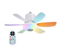 Ceiling Fan with Lights Remote Control | Flush Mount Ceiling Fans with LED Lights,Adjustable 3 Speeds Dimmable Ventilador, Music Speaker for Bedroom, Living Room, Patio