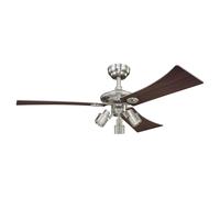 Ceiling fan with Remote Ceiling Light 3 Spots Reversible Fan Indoor Vent 122 cm