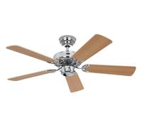 Ceiling fan without Lights Classic Royal Chrome & Beech Fan Indoor 103 cm 41"