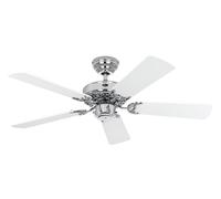Ceiling fan without Lights Classic Royal Chrome & White Fan Indoor 103 cm 41"