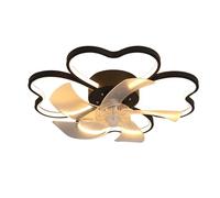Ceiling Fans with Lights, 20inch Modern LED Dimmable Ceiling Light with Fan and Remote Control, Quiet, Creative 4 Lights Design, Ceiling Fan for Bedroom, Kitchen, Dining Room (Black)