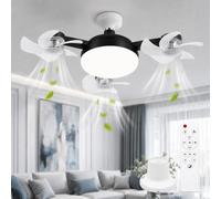 Ceiling Fans with Lights and Remote, 3 Heads Drone LED Ceiling Fan Light | Light Bulb Fan, Screw in E27, 60W, 50cm, 3 Speeds, 3 Color, Dimmable, Morden, Quiet, Memory, 2H/4H Timer, for Bedroom Kitchen
