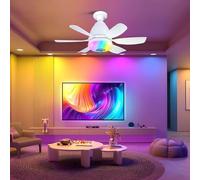 Ceiling Fans with Lights and Remote,32W RGB LED Ceiling Fan Light with Bluetooth Music Player,19.68" E27 Light Bulb Fan Dimmable with 3 Speeds,3 Colors 3000K-6500K,Timer,Fan Lights Ceiling for Bedroom