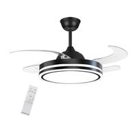 Ceiling Fans with Lights and Remote - 42-inch Retractable Blades, Invisible Motor, Silent Fan, LED Light, 6 Speeds, 4H Timing for Bedroom