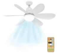 Ceiling Fans with Lights and Remote Control, Ceiling Fan Light with 6 Blades Supports, 3 Speeds Adjustment, 3 Color Switching, Timing, Fan Light Ceiling for Bedroom, Living Room, Kitchen