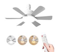 Ceiling Fans with Lights and Remote Control,E27 30W Ceiling Lights with Fan RC Timing, 3 Speeds 3 Colors (3000-6500K) LED Ceiling Light,Timing, Modern Fan Lamp for Bedroom Living Room (White-upgrade)