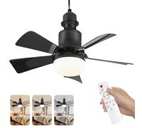 Ceiling Fans with Lights and Remote Control,E27 30W Ceiling Lights with Fan RC Timing, 3 Speeds 3 Colors (3000-6500K) LED Ceiling Light,Timing, Modern Fan Lamp for Bedroom Living Room (Black)