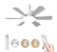Ceiling Fans with Lights and Remote Control,E27 30W Ceiling Lights with Fan RC Timing, 3 Speeds 3 Colors (3000-6500K) LED Ceiling Light,Timing, Modern Fan Lamp for Bedroom Living Room (White+Rods)