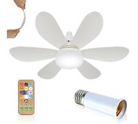 Ceiling Fans with Lights Lamp E27 Base and Remote Control,40w Ceiling Fan Light Dimmable,Quiet Ceiling Fan 6 Blades for Bedroom,Living Room Kitchen 3 Color Temperature,3 Speeds,Timing