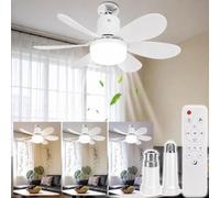 Ceiling Fans with Lights Remote & E27 Holder LED Ceiling Fan Light 2H/4H Timer Dimmable E27 Bulb Fixture Upgrade Your Comfort with Quiet 3 Speed Fan Lights For Bedroom (6 Blade Ceiling Fan)