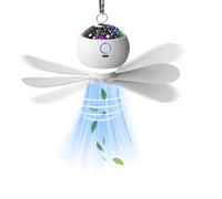 Ceiling Fans with Lights & Starry Projection, LED Hanging Camping Fan with Remote & Timer, 3600mAh Rechargeable Battery Portable Tent Fan for Car RV Survival Kit Camping Essentials(Fit 1-2 Person)