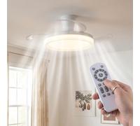 Ceiling Fans with Lights with Hidden Fan, 6-Speed, Remote, 50cm Flush Moun | 36W Smart Ceiling Fan, 3 Retractable Blades, 6 Speeds, 3 Color Temperatures, Timer & Night Light, for Room 10-20㎡