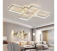 Ceiling Fans with Lights with Remote Control LED Dimmable Ceiling Fan Lights Adjustable Wind Speed Fan Lights Reversible DC Motor Mute for Living Room Bedroom Dining Room-White