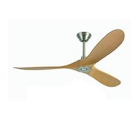 Ceiling Fans Without Lights, 132CM DC Motor Ceiling Fan With Remote Control, 3 Oak Color Blade Suit, With Remote Control, Reversible Ceiling Fan, Silent, Suitable For Bedroom, Living Room, Hotel Use (