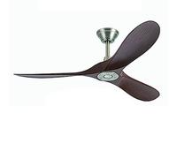 Ceiling Fans Without Lights, 132CM DC Motor Ceiling Fan With Remote Control, 3 Oak Color Blade Suit, With Remote Control, Reversible Ceiling Fan, Silent, Suitable For Bedroom, Living Room, Hotel Use (