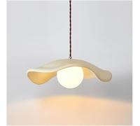 ceiling Farmhouse White Resin Leaf Shape Hanging Light Fixture E27 Large Mid-Century Ceiling Room Dining Table Chandelier Bedroom Cafe Bar Home Decoration