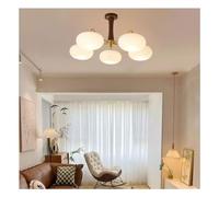 ceiling Fixture Mid Century Milk Glass Semi Flush Mount Ceiling Farmhouse Rustic Wood Hanging Pendant Light Round Sputnik Large Chandelier for Dining Living Room