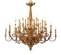 Ceiling French Villa Large Full Retro Lamp Empty Duplex Living Room Copper Chandelier