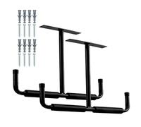 Ceiling Garage Storage Rack - Steel Mount Organizer Bicycle Holder, Ladder Hook, Utility Hanging Shelf | Heavy Duty Garage Rack with Reinforced T-Shaped Frame for Basement Workshop Storage System