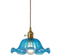 ceiling Glass Blue Light Fixtures, Kitchen Island Pendant Lights, Schoolhouse, Entry, Foyer,.