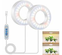 Ceiling Grow Lights for Indoor Plants, 5000K 96 LEDs Full Spectrum with 6/12/16H Timer, 3 Color Modes, 5 Brightness Under Cabinet Growing Lamp, 2-Head