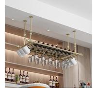 Ceiling Hanging Bar Unit Gold Wine Rack Ceiling Wine Bottle Holder, Hanging Goblet Stemware Racks Bar Floating Organizer Shelves Wrought Iron Decorative Shelf/Storage Shelf (Size : 120x30cm)