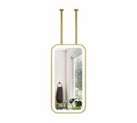 Ceiling Hanging Mirror,Illuminated Rectangle Bathroom Mirror,for Home Hotel Entrance,Double-Sided Touch Luminescence(Gold,50x100cm)