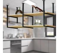 Ceiling Hanging Shelf - Kitchen Pot & Pan Organizer, Wine Rack & Suspended Storage Shelf (100x30x80cm) - Space-Saving Solution for Modern Kitchens
