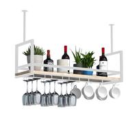 Ceiling Hanging Shelves for Pots, Wine Glasses, Plants & Books - Metal Display Rack for Bar, Cafe, Kitchen & Office (100x30x60cm) - Stylish Storage Solution