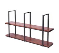 Ceiling Hanging Wine Rack Wine Bottle Holder 2Tier Suspended Floating Shelves for Bar Living Room Kitchen Pot Pan Rack, Plant Shelf Flower Pot Stand, Black(150x30x80cm)