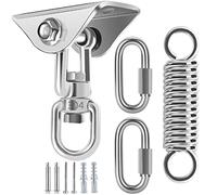 Ceiling Hook Hanging Chair Swing Spring 450 kg Capacity 360° Rotation Heavy Duty Stainless Steel Bracket Swing Hook Hanging Hook with 3 Carabiner Hooks for Hanging Chair Concrete Wood Hammock Punch