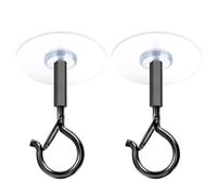 Ceiling Hooks - 1.5kg Clear Removable Hangers | Punch-Free Hanging, 2 Pack Self Adhesive Security Ceiling Hangers, Windproof Wall Hooks for LED Light Strips, Banners, Small Light
